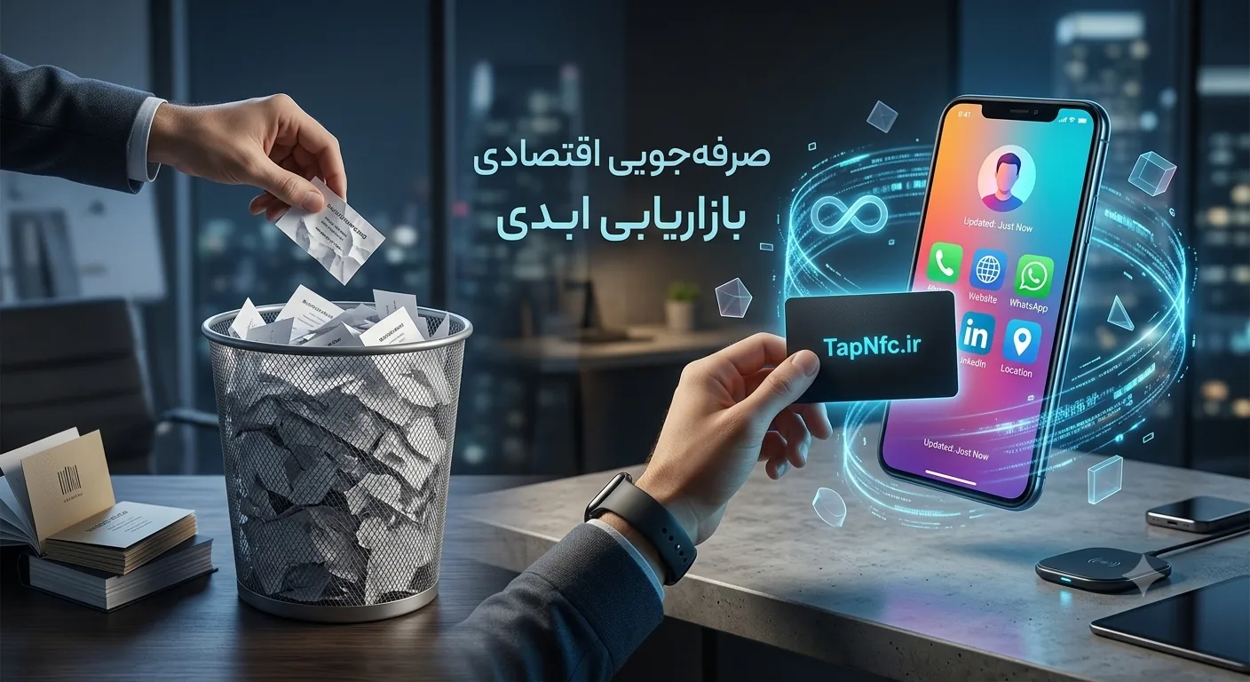 صرفه‌جویی با جایگزین کارت ویزیت کاغذی و هوشمند